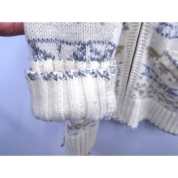 Eddie Bauer 'Grandpa' Tribal Knit Cardigan Women Size XL Wool Blend Front Pocket - Picture 6 of 10